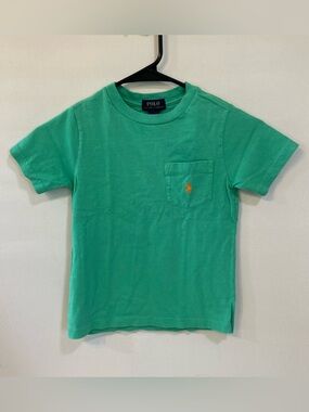 Polo Ralph Lauren Boys Sz 4 T-Shirt 100% Cotton Green Short Sleeve